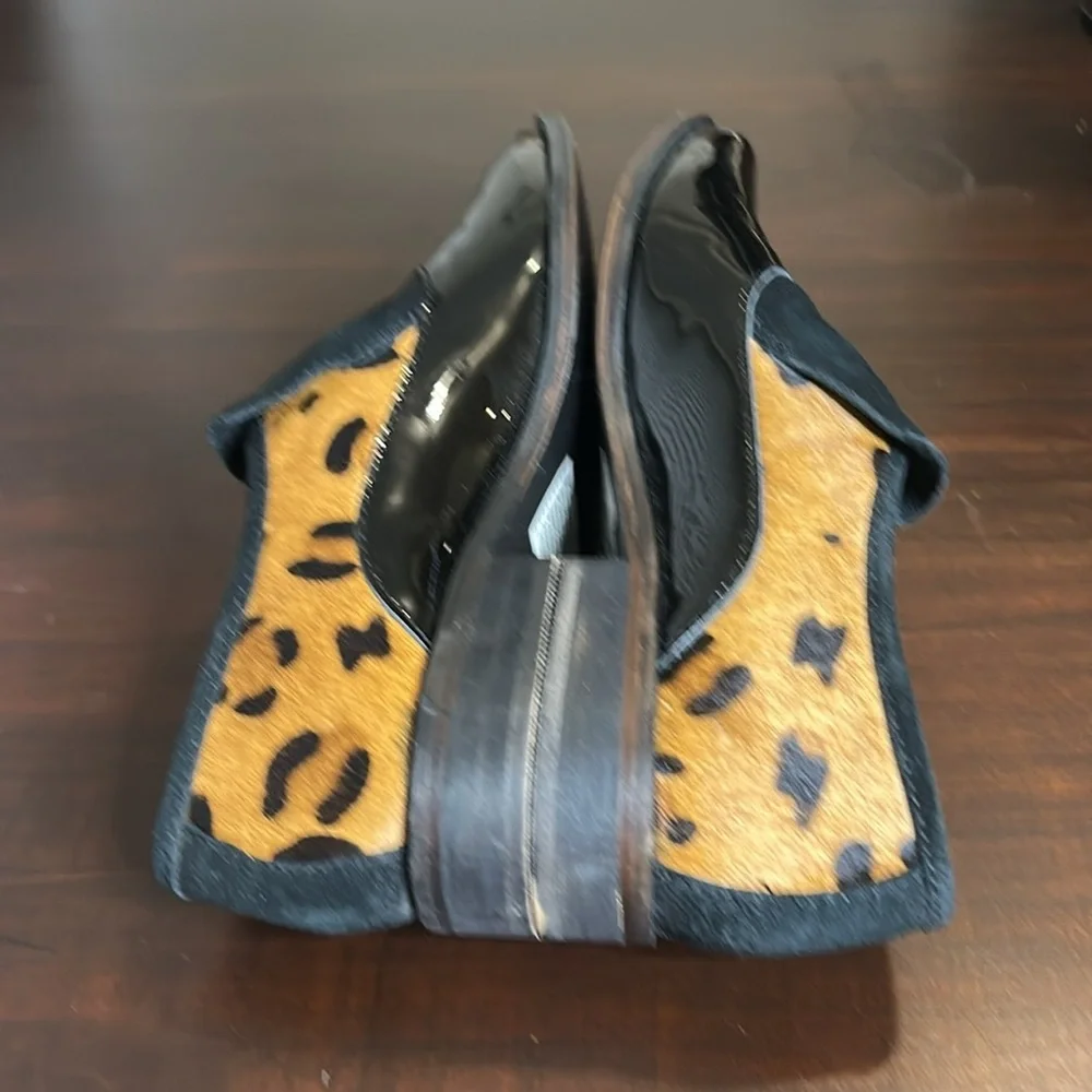 Free People Brady Slip On Patent/Leopard Pony Hair Loafer Shoes EU 39 - Picture 11 of 15